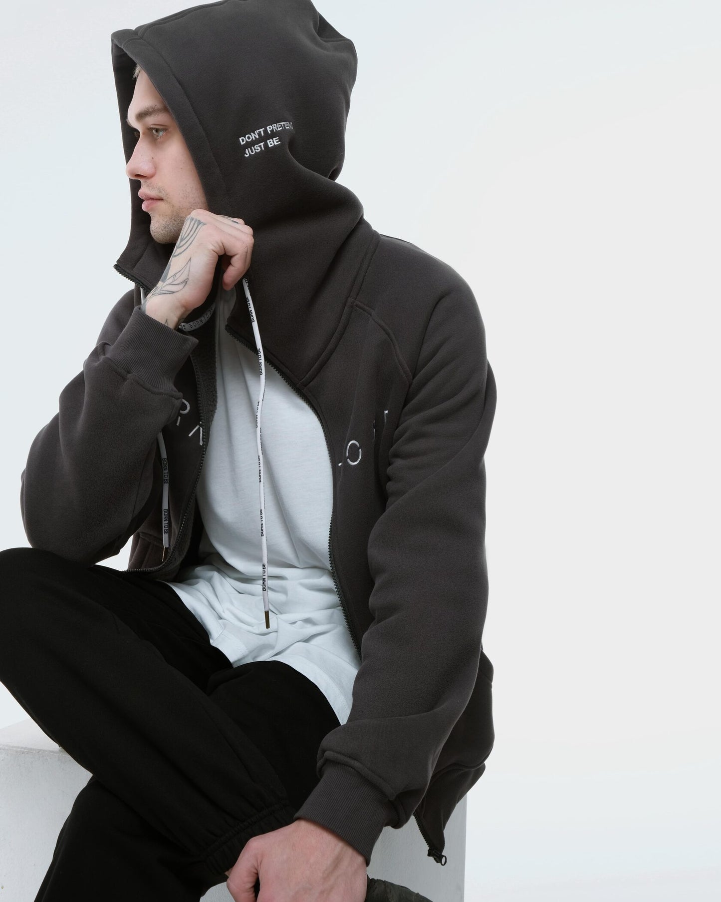 Zipped Hoodie Dark Grey